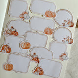 autumn label die cut sticker pocket, address label sticker, planner sticker, 12 pieces