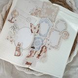 soft cottage ephemera and sticker die cut pocket, 45+ pieces