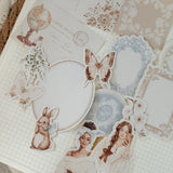 soft cottage ephemera and sticker die cut pocket, 45+ pieces