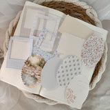 soft cottage ephemera and sticker die cut pocket, 45+ pieces
