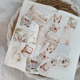 soft cottage ephemera and sticker die cut pocket, 45+ pieces