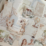 soft cottage ephemera and sticker die cut pocket, 45+ pieces