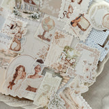 soft cottage ephemera and sticker die cut pocket, 45+ pieces