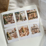 christmas bookstore die cut polaroid sticker pocket, planner sticker, christmas sticker, polaroid 12 pieces, christmas sticker