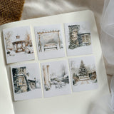 winter garden die cut polaroid sticker pocket, planner sticker, christmas sticker, polaroid 12 pieces, winter sticker