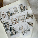 winter garden die cut polaroid sticker pocket, planner sticker, christmas sticker, polaroid 12 pieces, winter sticker