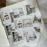 winter garden die cut polaroid sticker pocket, planner sticker, christmas sticker, polaroid 12 pieces, winter sticker