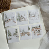 winter days die cut polaroid sticker pocket, planner sticker, christmas sticker, polaroid 12 pieces, winter sticker