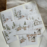 winter days die cut polaroid sticker pocket, planner sticker, christmas sticker, polaroid 12 pieces, winter sticker