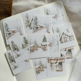 winter days die cut polaroid sticker pocket, planner sticker, christmas sticker, polaroid 12 pieces, winter sticker