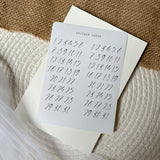 number dates planner sticker sheet