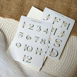 numbers and letters monthly headers sticker sheet