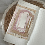 pink valentines day paper set, embossed paper, 16 items