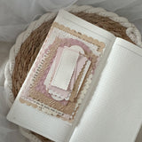 pink valentines day paper set, embossed paper, 16 items