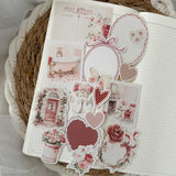 valentines day ephemera and sticker die cut pocket, 35+ pieces