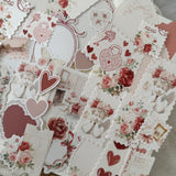 valentines day ephemera and sticker die cut pocket, 35+ pieces