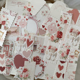 valentines day ephemera and sticker die cut pocket, 35+ pieces