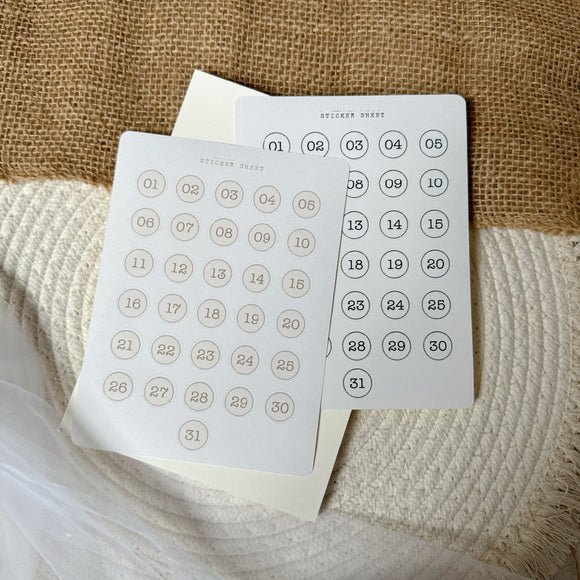 vintage dated dots planner sticker sheet