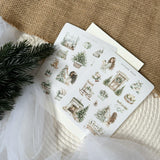 pine tree christmas sticker sheet