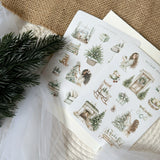 pine tree christmas sticker sheet