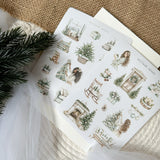 pine tree christmas sticker sheet