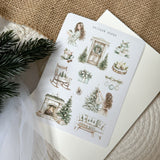 pine tree christmas sticker sheet