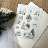 pine tree christmas sticker sheet