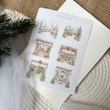 vintage christmas store sticker sheet