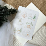 soft rustic christmas picture sticker sheet