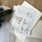 soft rustic christmas picture sticker sheet