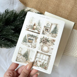 rustic christmas picture sticker sheet