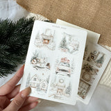 rustic christmas picture sticker sheet