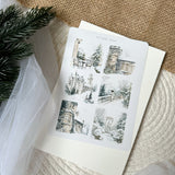 winter landscape picture sticker sheet