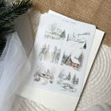 winter landscape picture sticker sheet