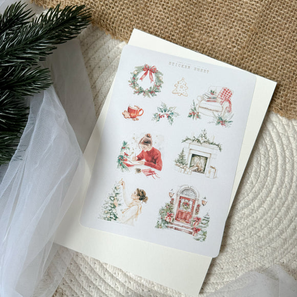 christmas festivities sticker sheet