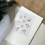 hot chocolate and christmas cookies mini sticker sheet