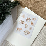 hot chocolate and christmas cookies mini sticker sheet