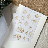 golden ornaments and gifts mini sticker sheet