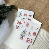 red christmas flower and ornaments mini sticker sheet