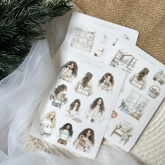 cozy winter sticker sheet bundle