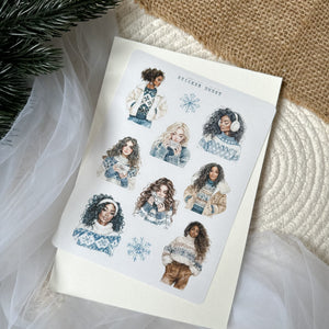 nordic winter sticker sheet bundle