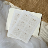 beige 2025 mini calendar planner sticker sheet