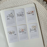 floral 2025 die cut calendar stickers