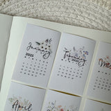 floral 2025 die cut calendar stickers