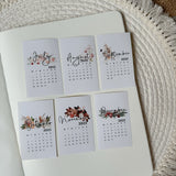 floral 2025 die cut calendar stickers