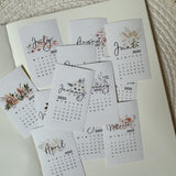 floral 2025 die cut calendar stickers