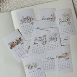 floral 2025 die cut calendar stickers