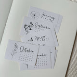 black and white floral 2025 die cut calendar stickers