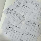 black and white floral 2025 die cut calendar stickers