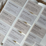 vintage journal words definitions die cut sticker pocket, 16 stickers